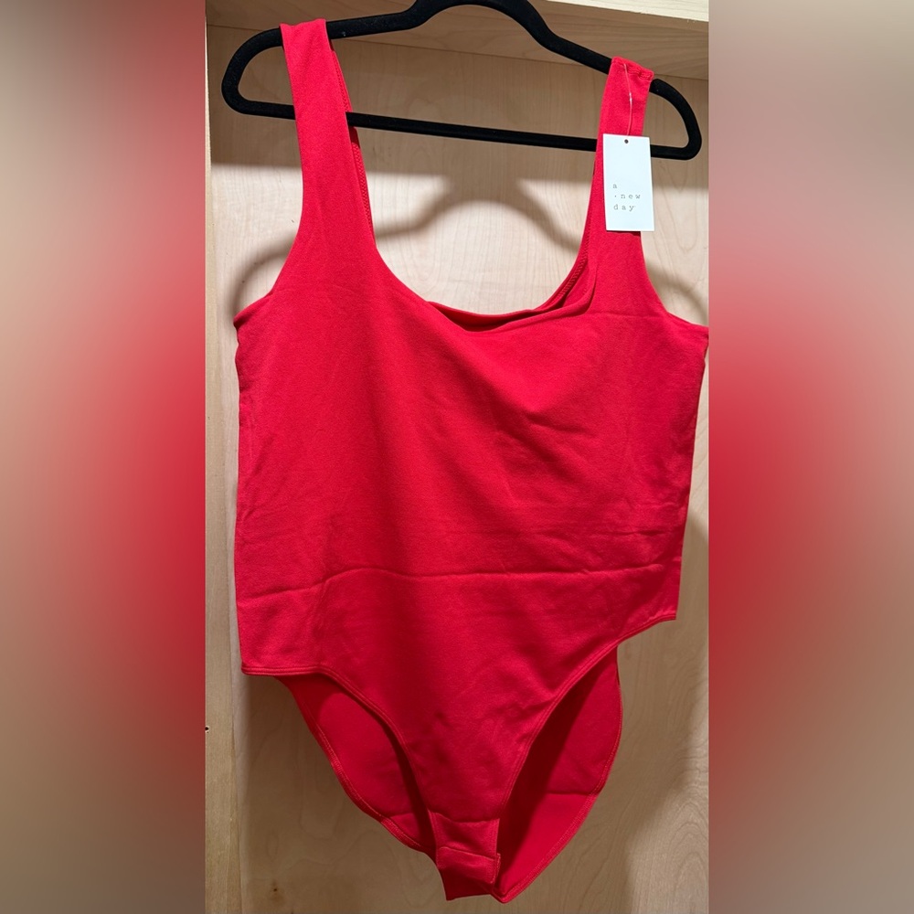 a new day Bold Red Body Suit Size 1X NEW with Tags 🏷️ Super Soft